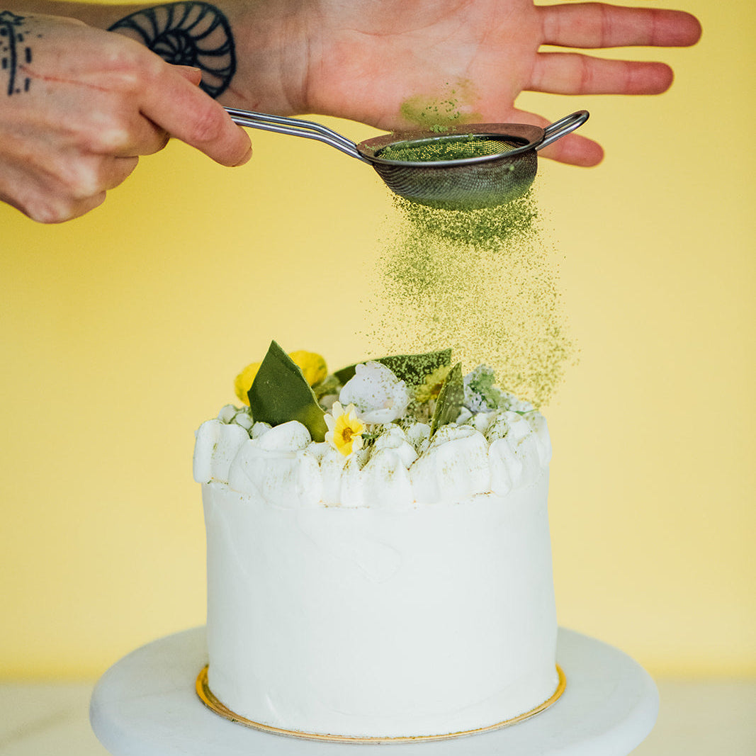 Gâteau monté matcha et fruit de la passion