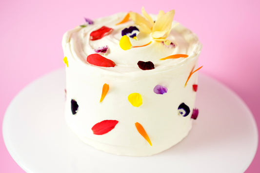 Banana, coffee, and passion fruit cake